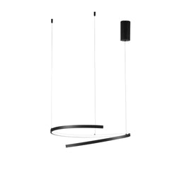 "Sospensione LED MOMA in metallo verniciato nero, CCT"