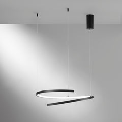 SOSPENSIONE LED MOMA NERA 38W 6090LM CCT 60X12X150CM