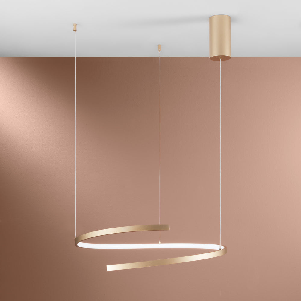 SOSPENSIONE LED MOMA ORO 38W 6090LM CCT 60X12X150CM