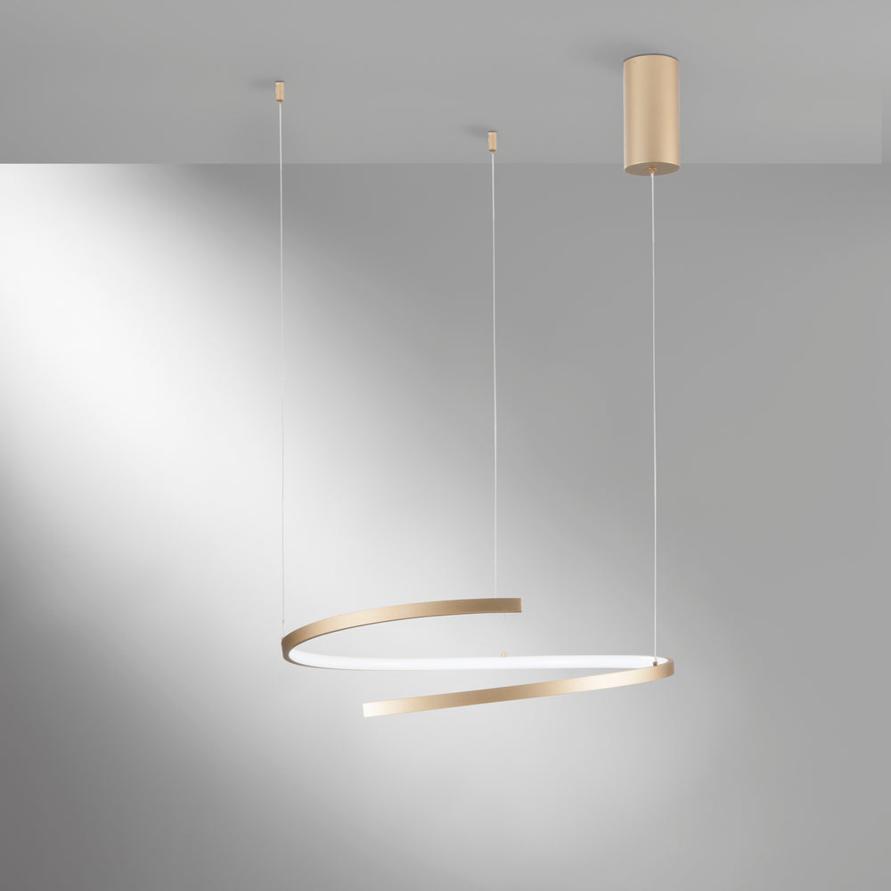 SOSPENSIONE LED MOMA ORO 38W 6090LM CCT 60X12X150CM