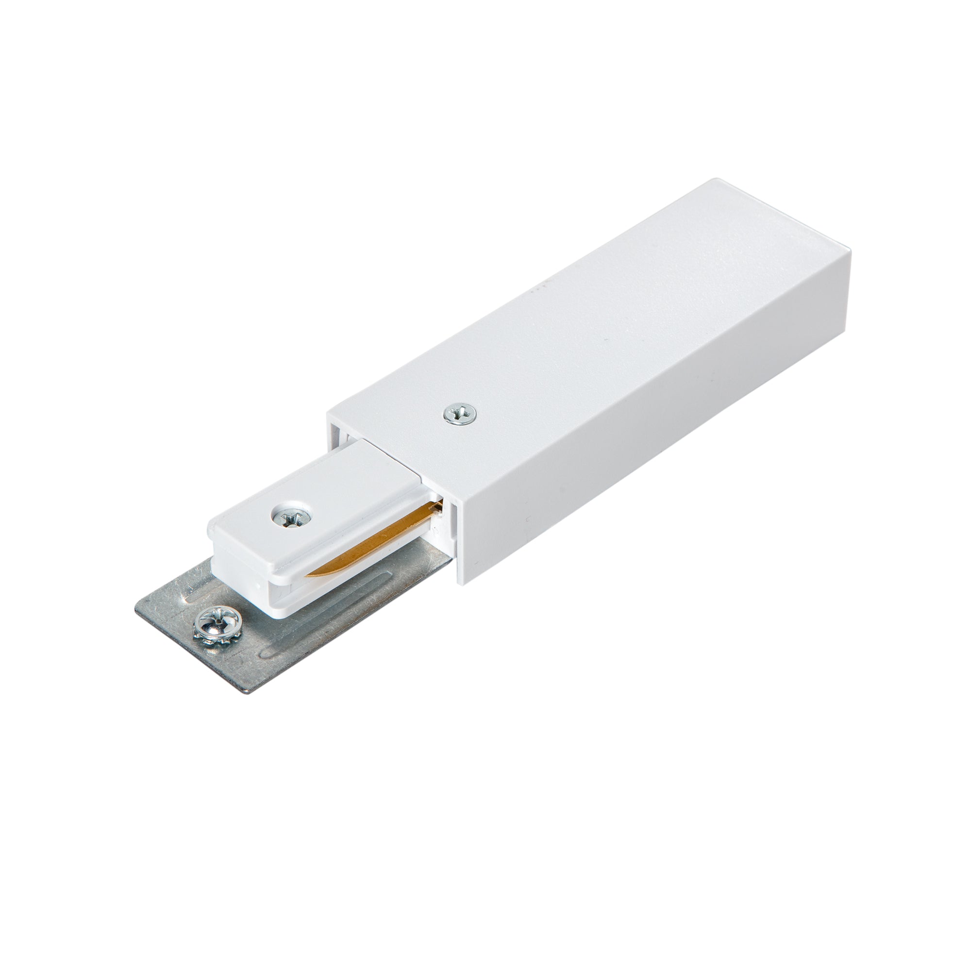 Innesto bianco per binari monofase LN + cavo di terra.
