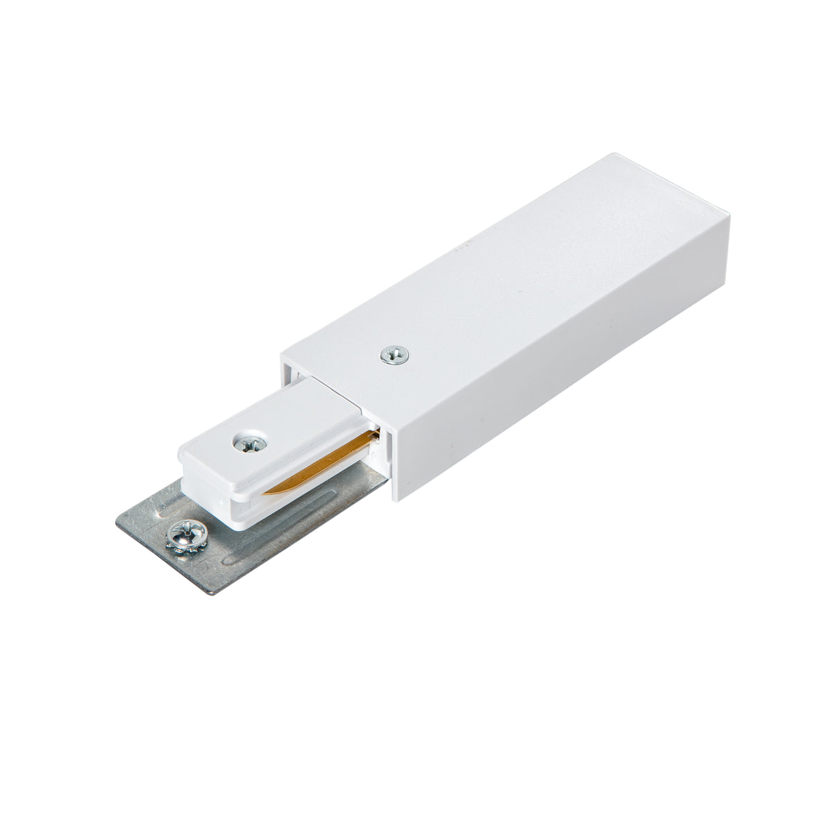 Innesto bianco per binari monofase LN + cavo di terra.