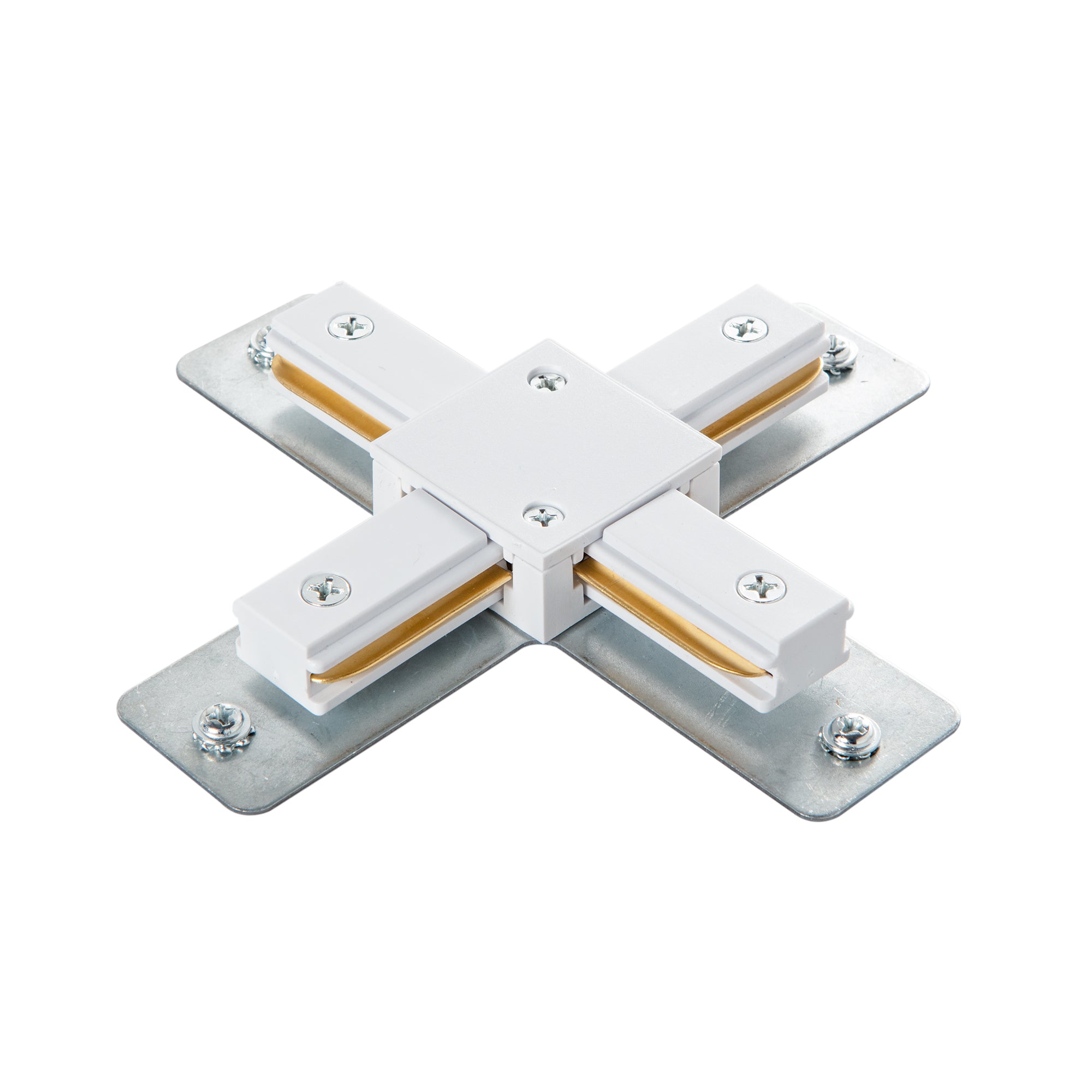 Connettore a croce bianco per sistema monofase.