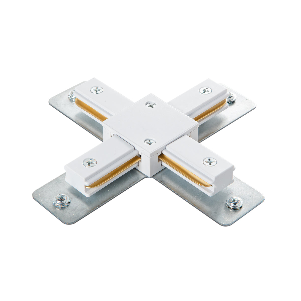 Connettore a croce bianco per sistema monofase.