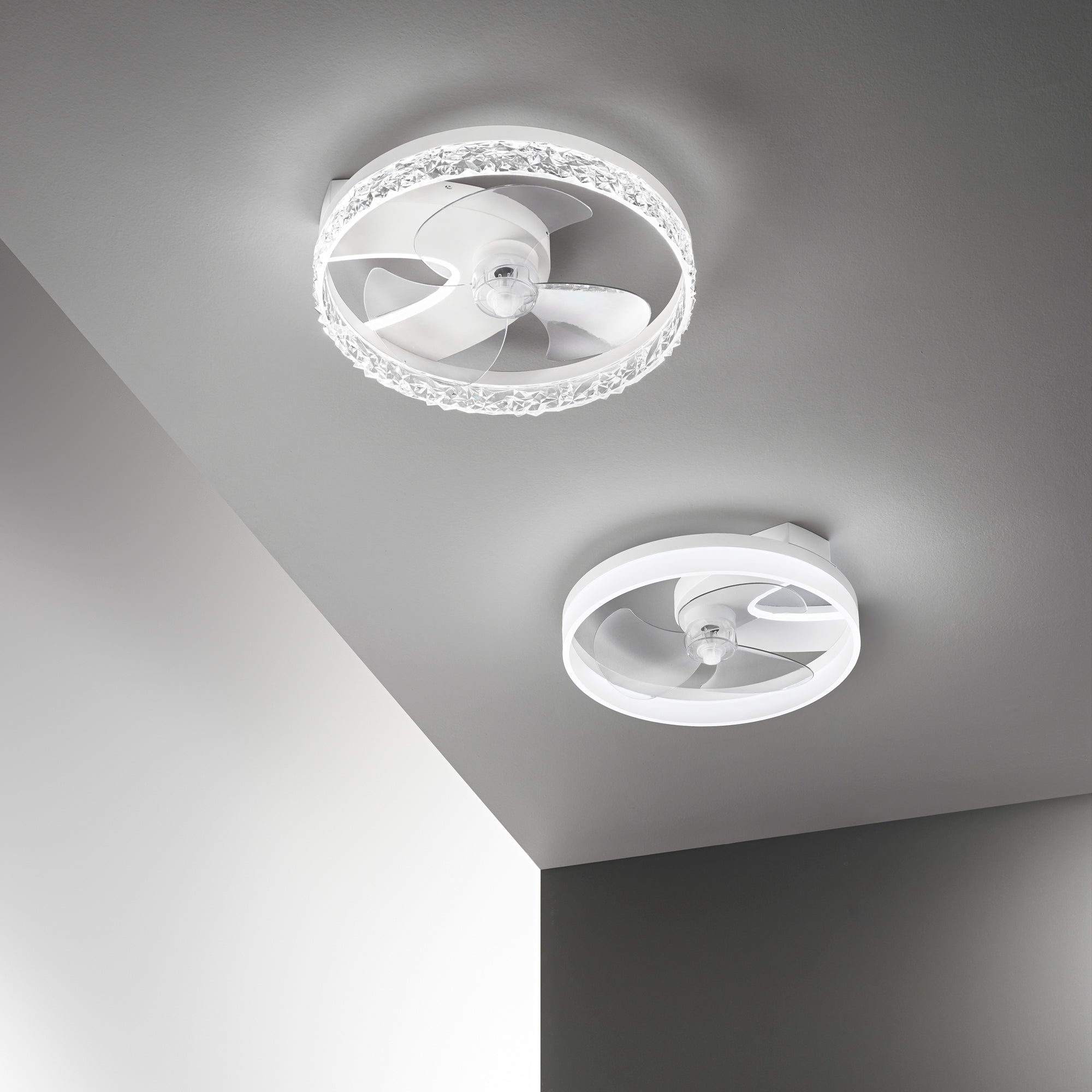 PLAFONIERA LED VENTILATORE NASHI BIANCO 30W 4800LM CCT 50X11,5CM