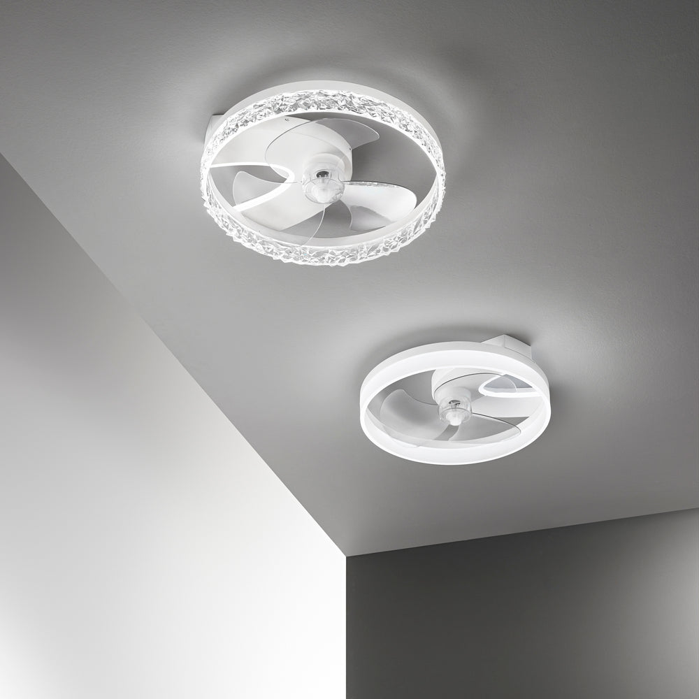 PLAFONIERA LED VENTILATORE NASHI BIANCO 30W 4800LM CCT 50X11,5CM