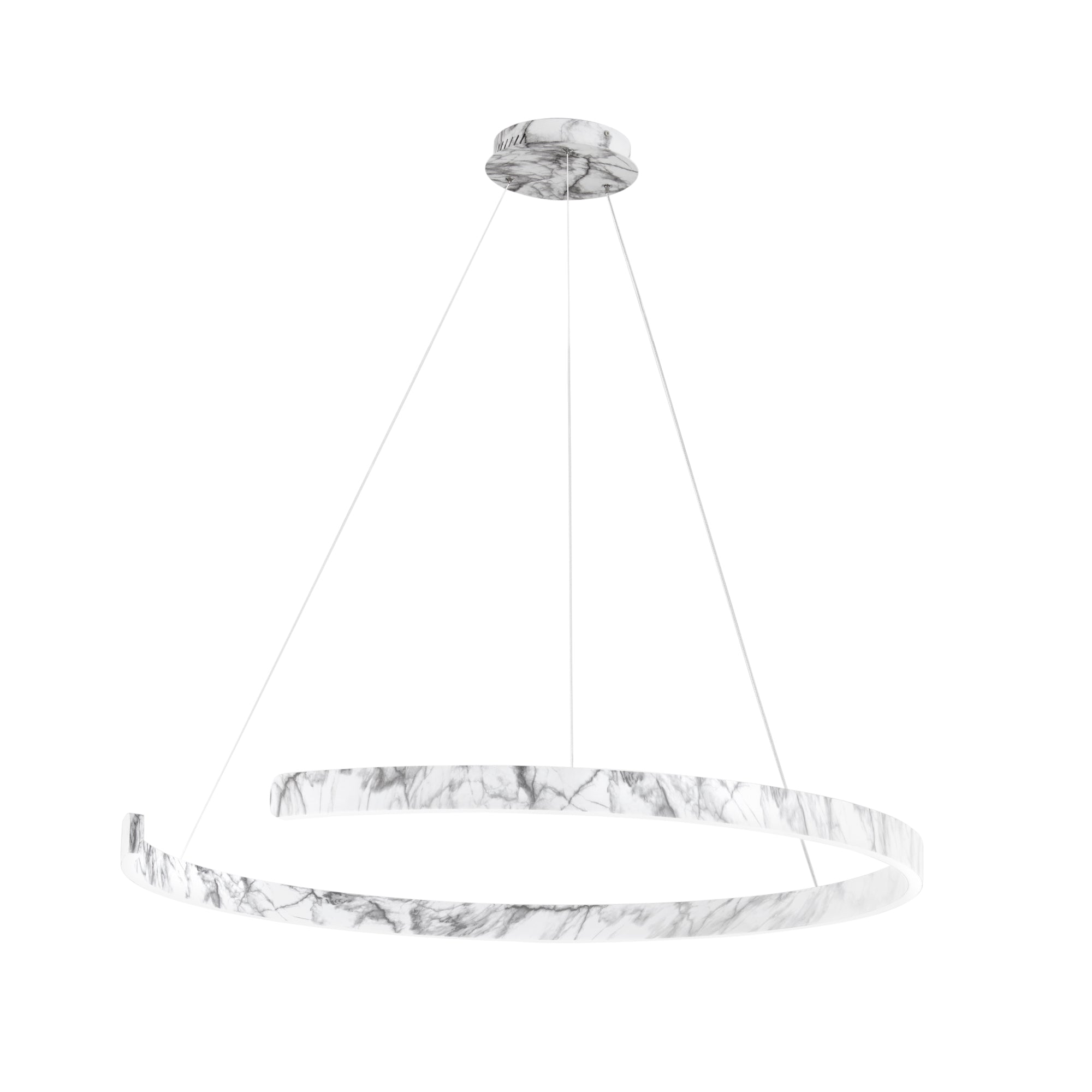 "Sospensione semicircolare LED NAVEL in metallo effetto marmo con CCT 100 cm."