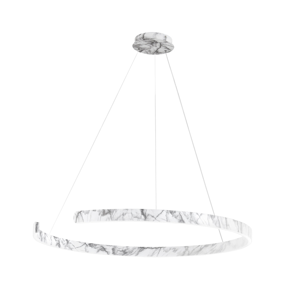 "Sospensione semicircolare LED NAVEL in metallo effetto marmo con CCT 100 cm."