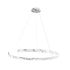 "Sospensione semicircolare LED NAVEL in metallo effetto marmo con CCT 100 cm."
