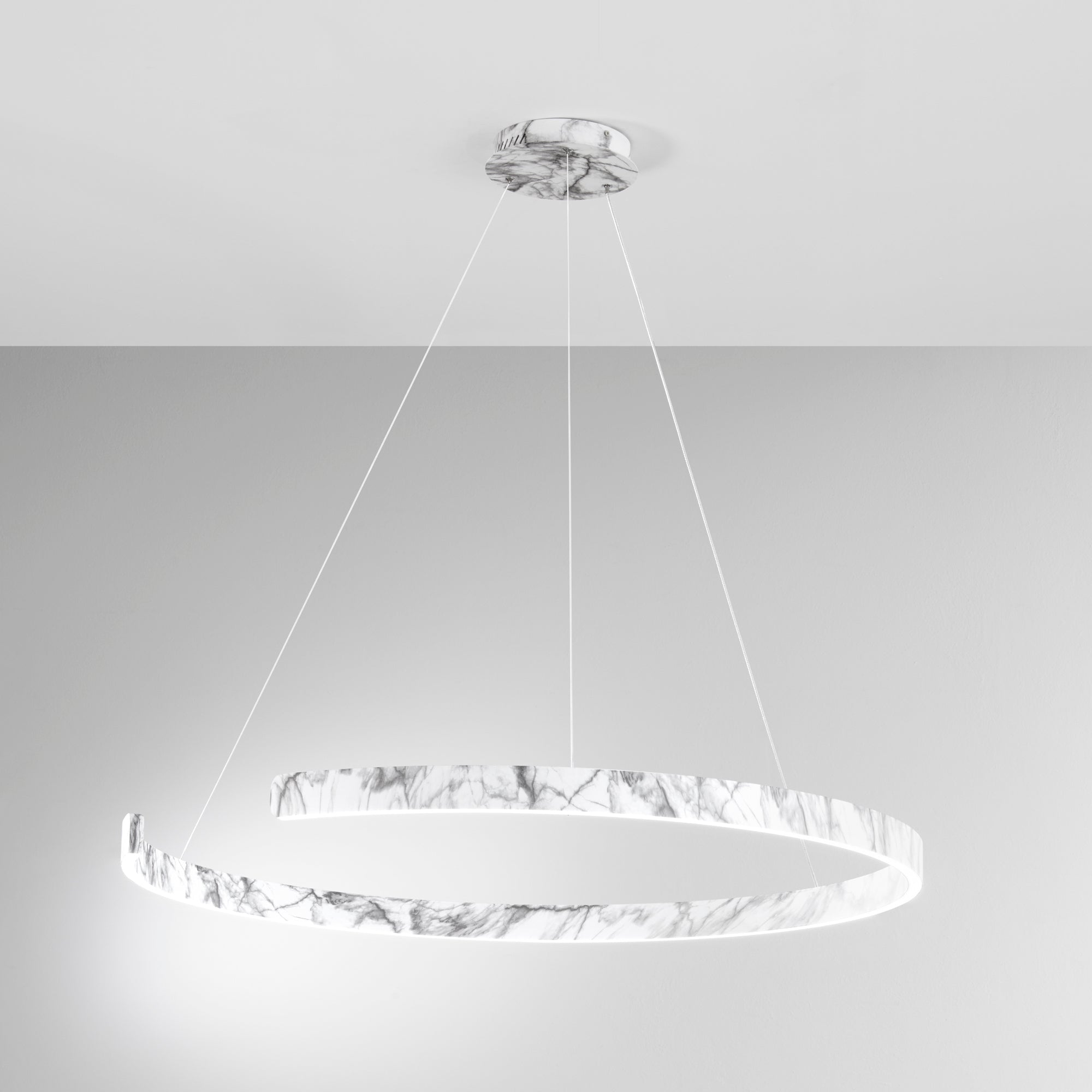 SOSPENSIONE LED NAVEL MARMO 50W 6600LM CCT 100X100X150CM
