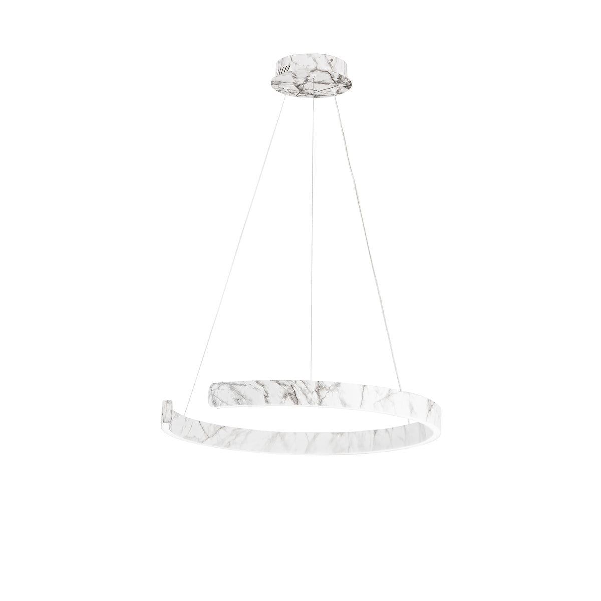 "Sospensione semicircolare LED NAVEL in metallo effetto marmo con CCT 60 cm."