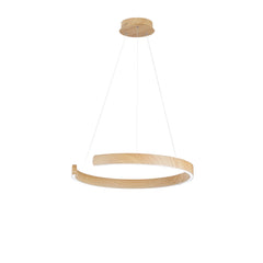SOSPENSIONE LED NAVEL LEGNO 30W 3900LM CCT 60X60X150CM