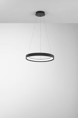 SOSPENSIONE LED NIKE NERA IN METALLO 40W 5840LM DIP-CCT 2700/3200/4000K D49,5XH5CM