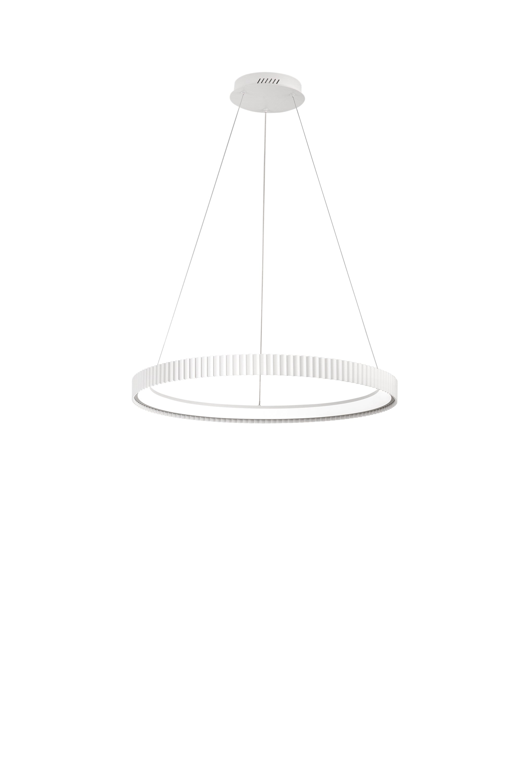 "Sospensione LED NIKE bianca in metallo, CCT, Ø 68,5cm."