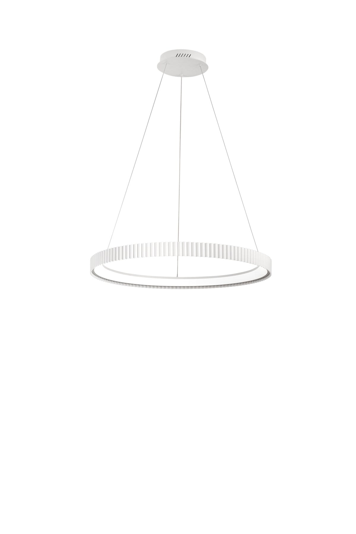 "Sospensione LED NIKE bianca in metallo, CCT, Ø 68,5cm."
