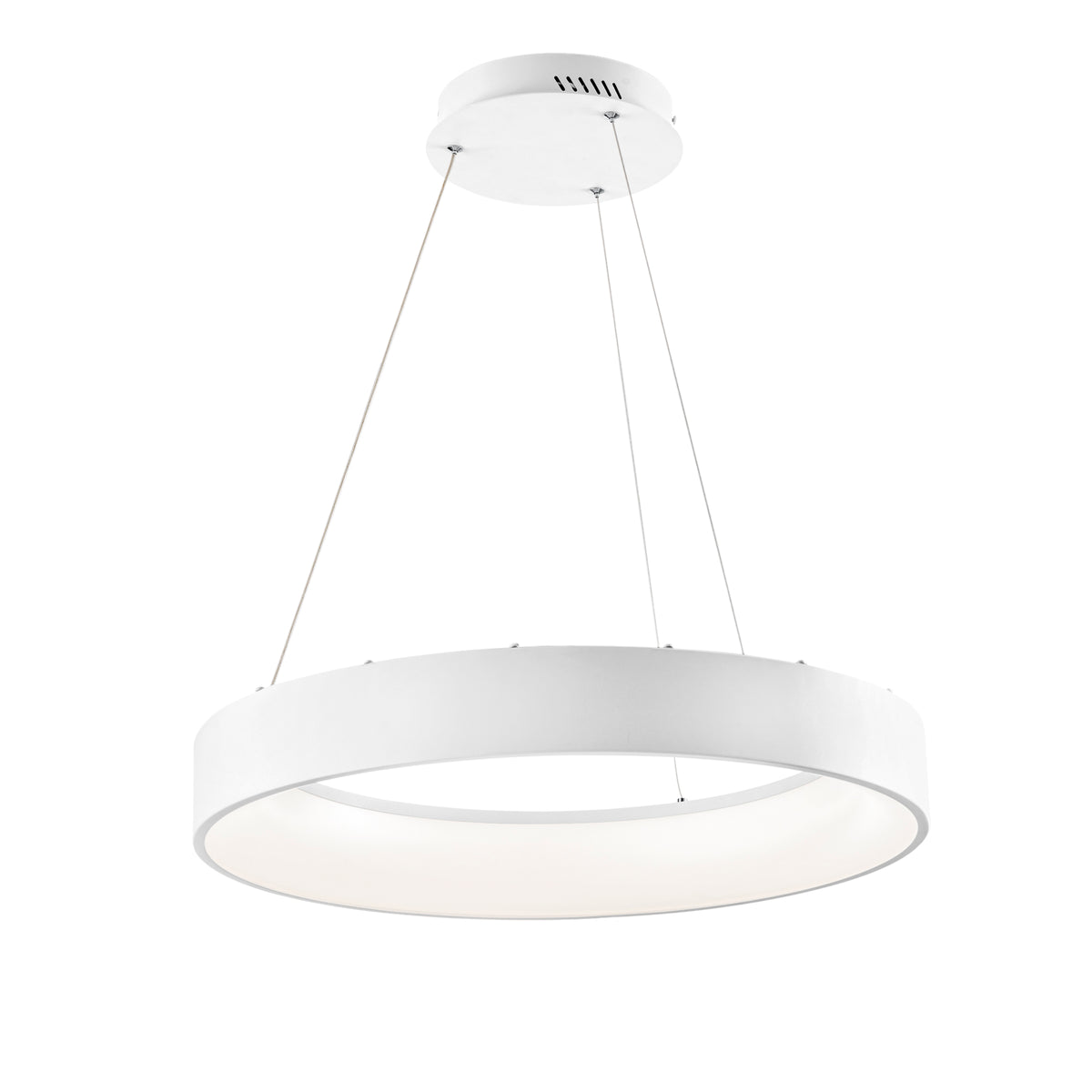 "Sospensione LED NOAH bianca in alluminio, CCT Ø 60 cm."