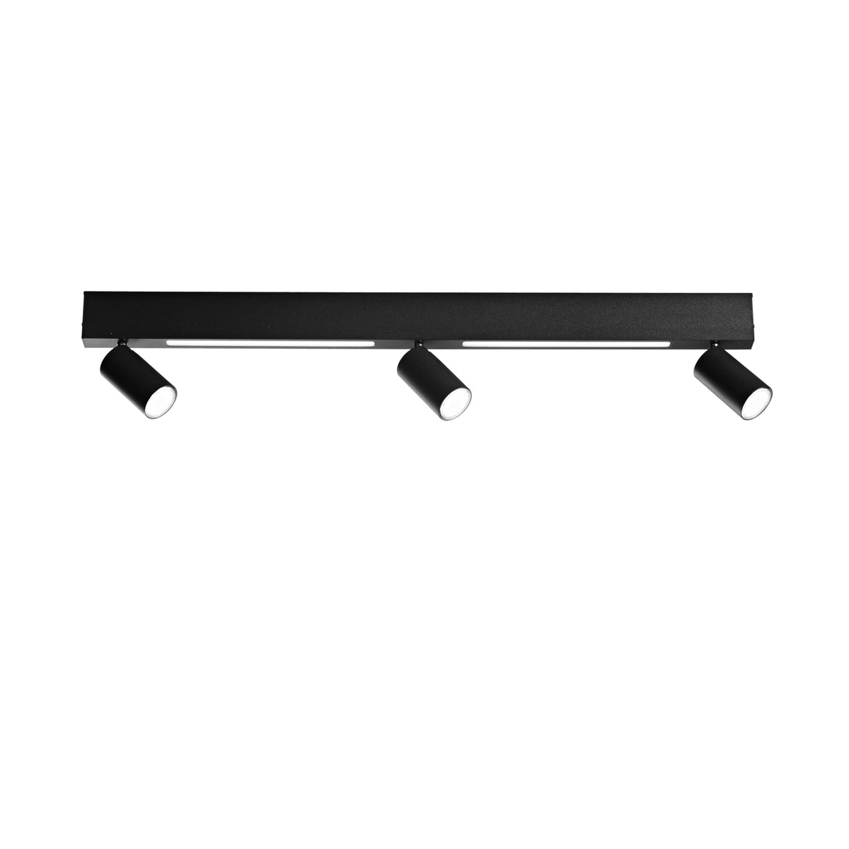 "Applique LED ORIENTED in metallo nero con 3 faretti e 2 striscia LED, CCT, 90 cm."