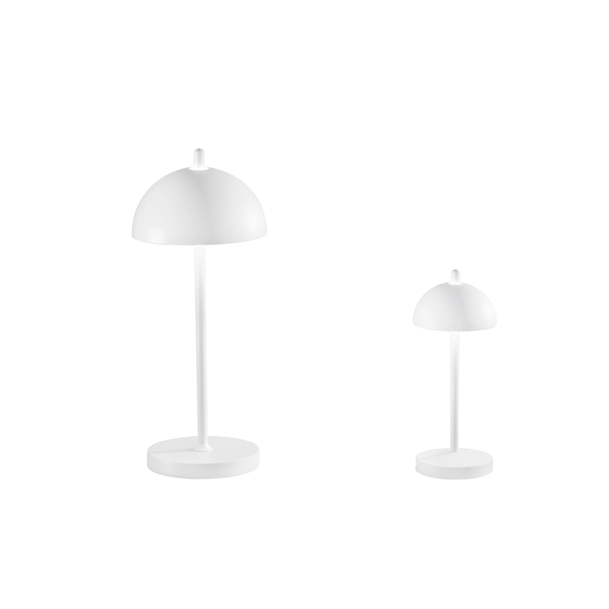 "Lumetto LED PARTY small ricaricabile da esterno in metallo bianco con dimmer