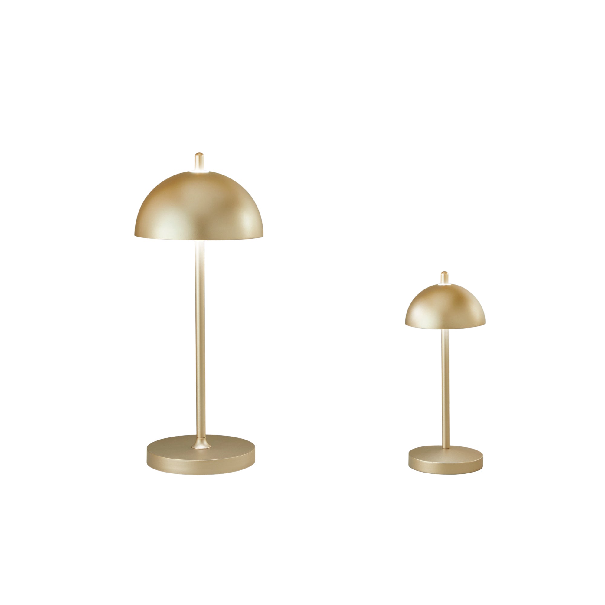 "Lumetto LED PARTY small ricaricabile da esterno in metallo oro con dimmer