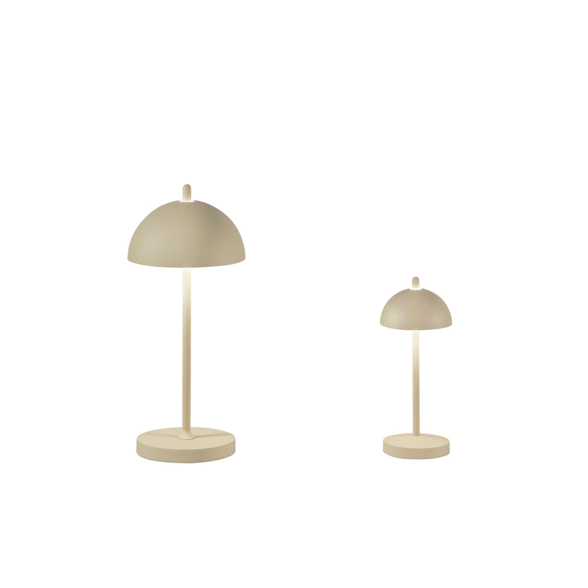 "Lumetto LED PARTY small ricaricabile da esterno in metallo crema con dimmer