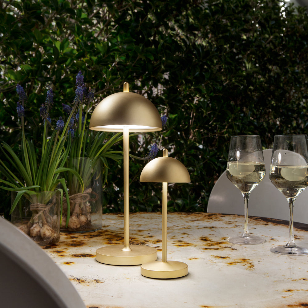 LAMPADA DA TAVOLO RICARICABILE LED PARTY ORO 2,5W 350LM 3000K DIMM. IP44 13x30CM