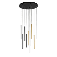 "Sospensione LED PYPE a 10 pendenti multicolore, CCT"