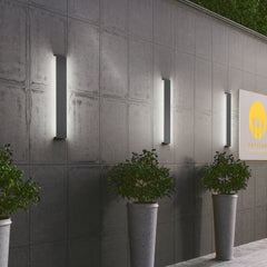 APPLIQUE BIEMISSIONE LED RIBBON ANTRACITE 2X10W 2600LM 4000K IP65 11,5X2,6X72CM