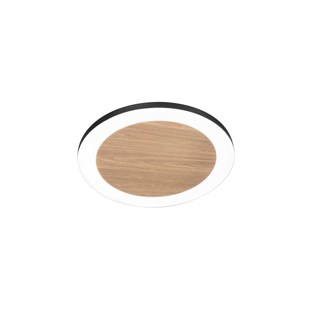 PLAFONIERA LED SAMSARA NERA/LEGNO 35W 5300LM CCT 40X4,2CM