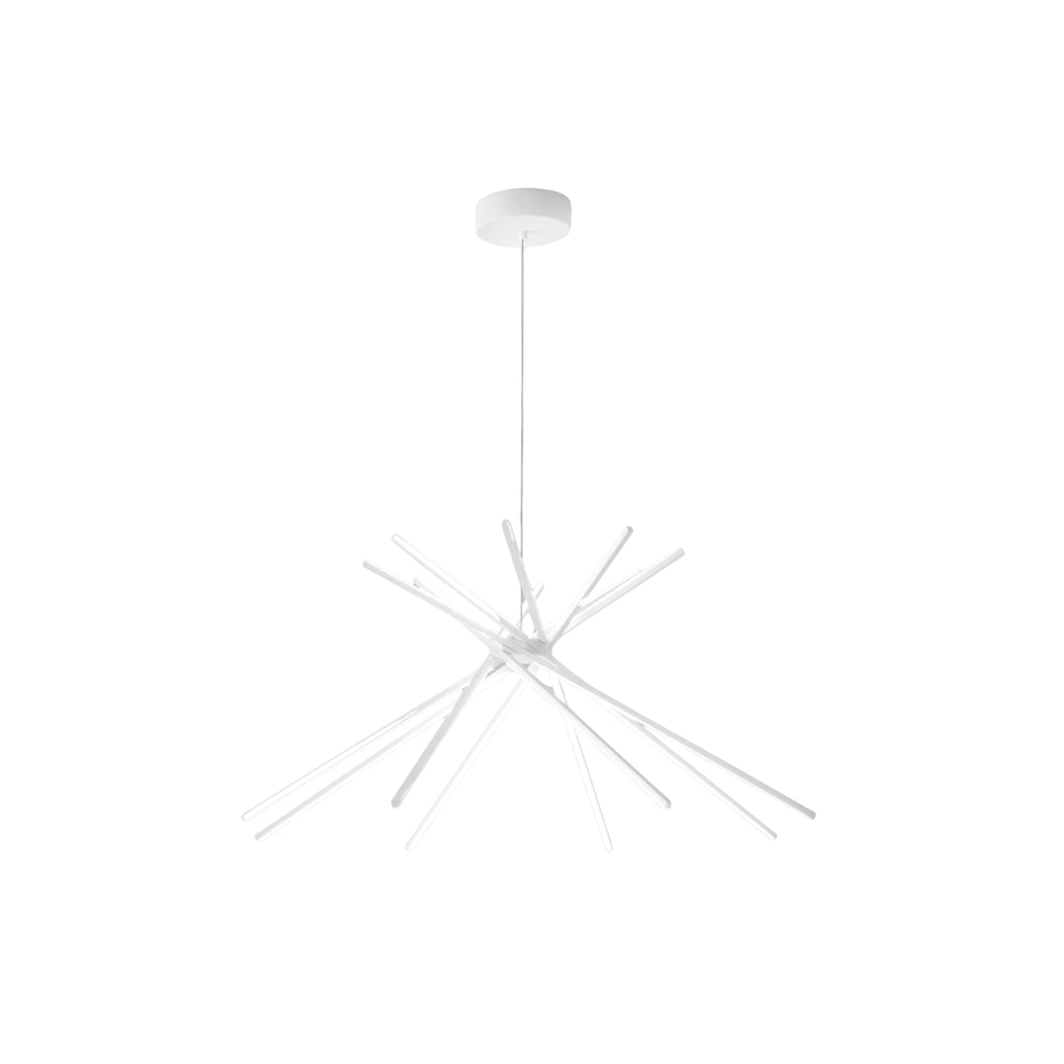 "Sospensione SHANGHAI 8 punti luce in alluminio bianco 3000K (Luce calda)"