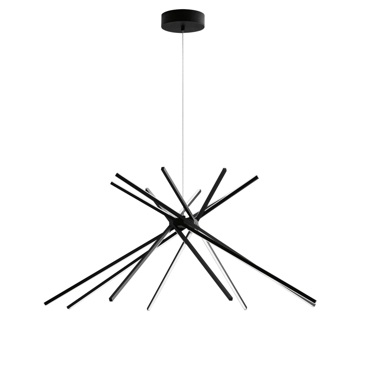 "Sospensione SHANGHAI 8 punti luce in alluminio nero 3000K (Luce calda)"