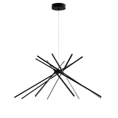 "Sospensione SHANGHAI 8 punti luce in alluminio nero 3000K (Luce calda)"