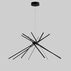 SOSPENSIONE LED SHANGHAI NERA 56W 6560LM 3000K 113X51,5X160CM