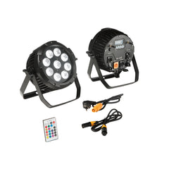 "Proiettore LED SHOW ricaricabile per eventi 9x18W RGBW + UV con Wi-Fi"