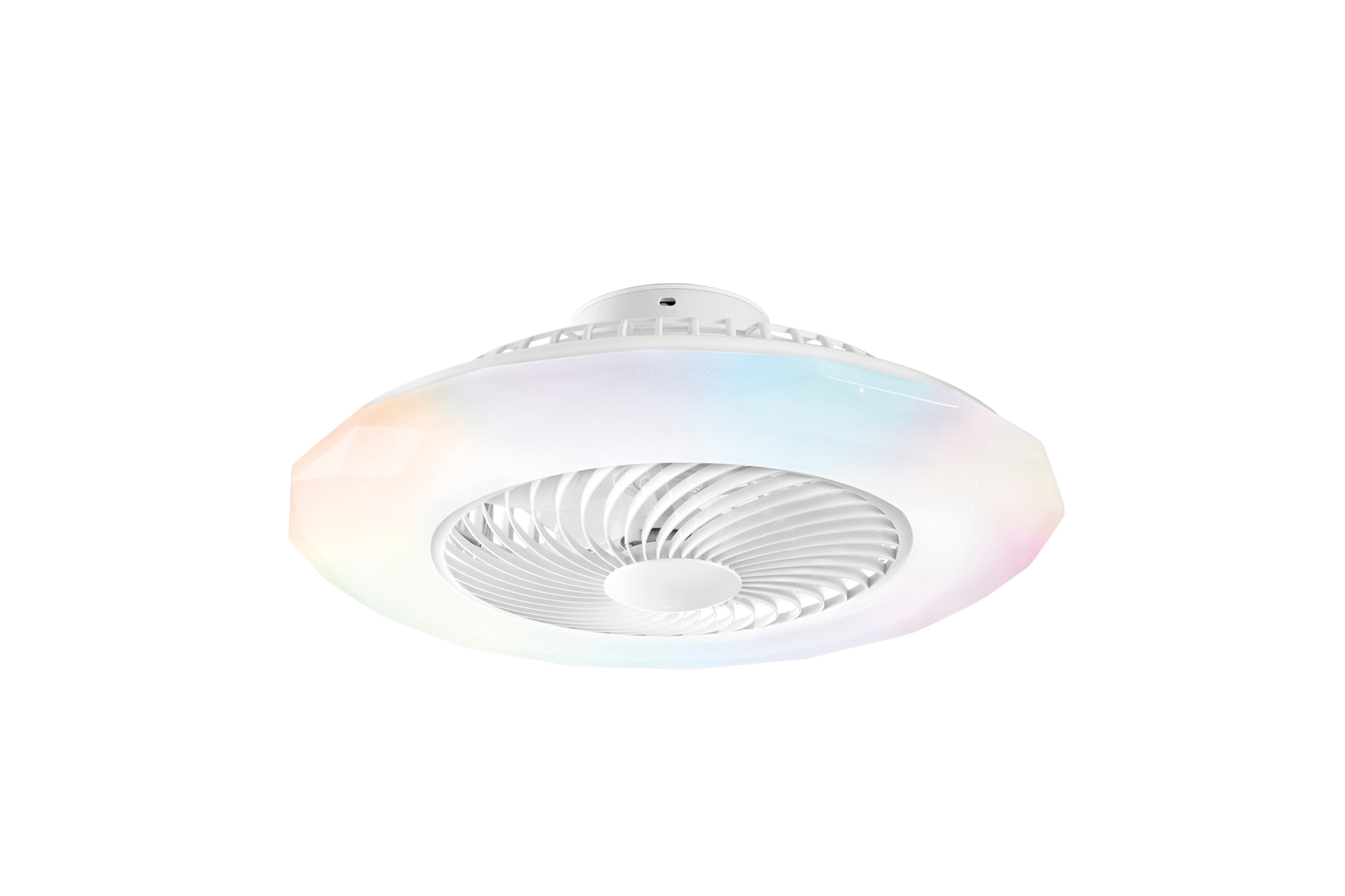"Plafoniera LED con ventilatore SKYRON 3 velocità CCT + RGB con bluetooth e telecomando"
