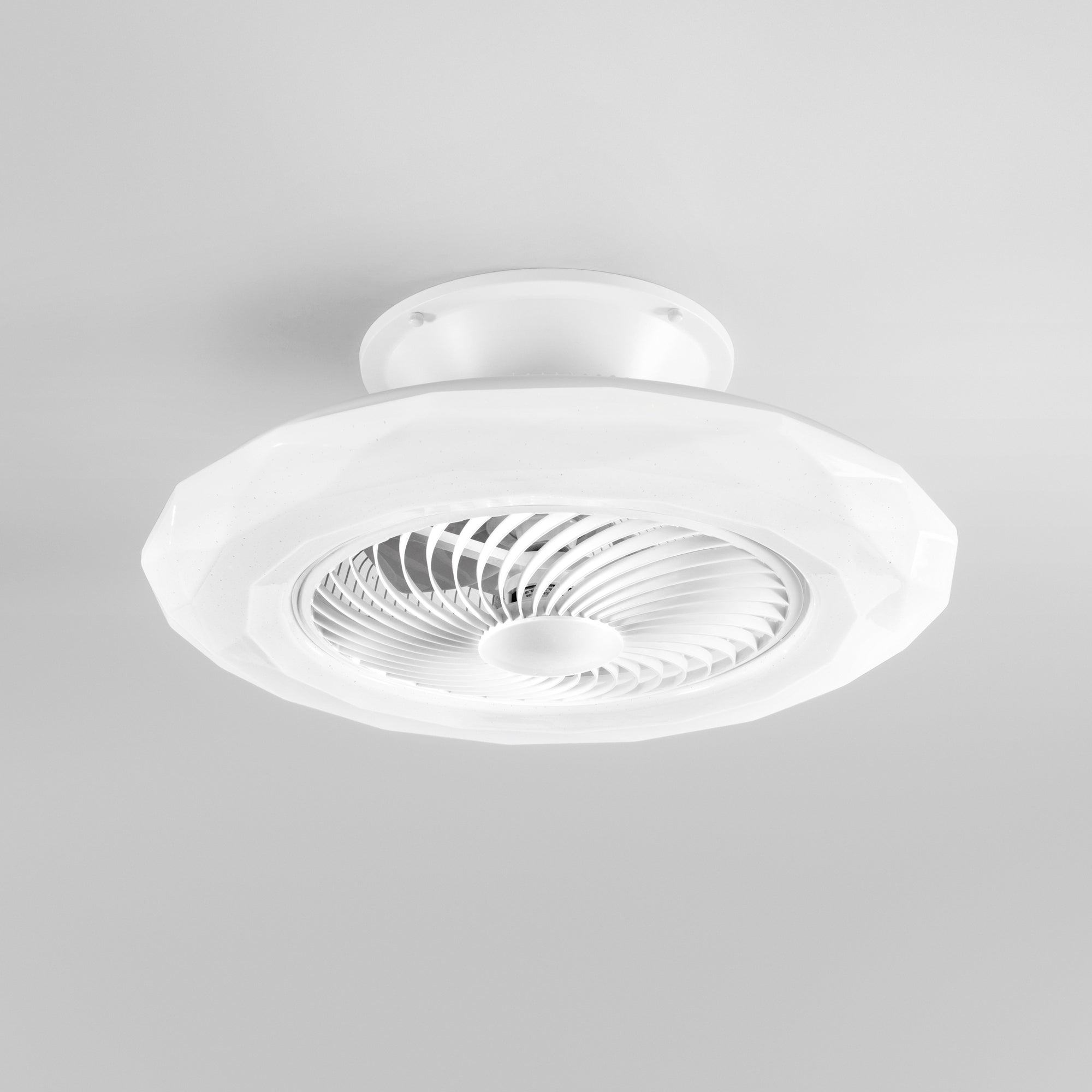 PLAFONIERA LED VENTILATORE SKYRON BIANCO 40W 4450LM CCT DIMM. Wi-Fi CON TELECOMANDO INCLUSO 60X22CM