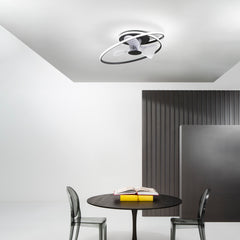 PLAFONIERA LED VENTILATORE STORM NERO 60W 7450LM CCT 77X27CM