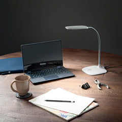 LAMPADA DA LETTURA LED DARWIN BIANCA CON BRACCIO ORIENTABILE 4,8W 700LM 4000K DIMMERABILE 16X16X53,5