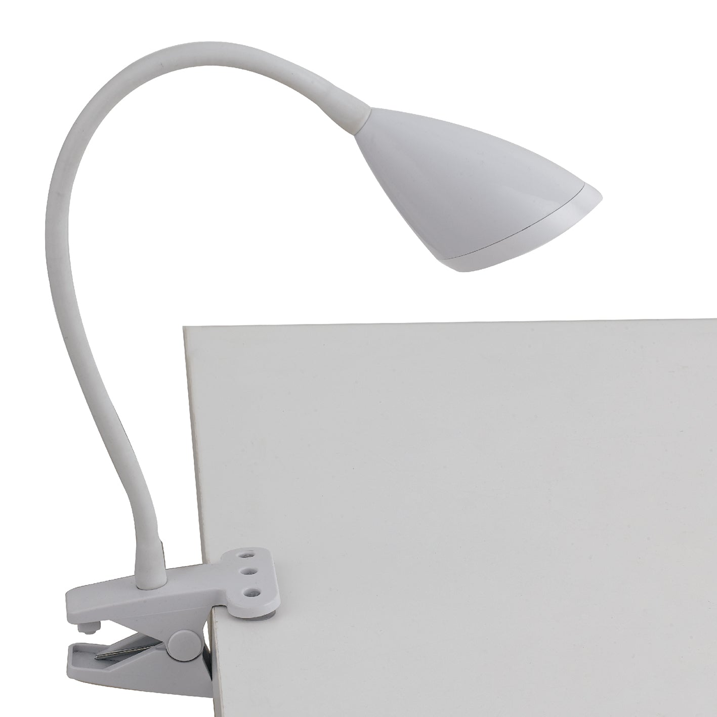 "Lampada da letturaorientabile LED HEGEL bianca con pinza di fissaggio 4000K (luce naturale)"