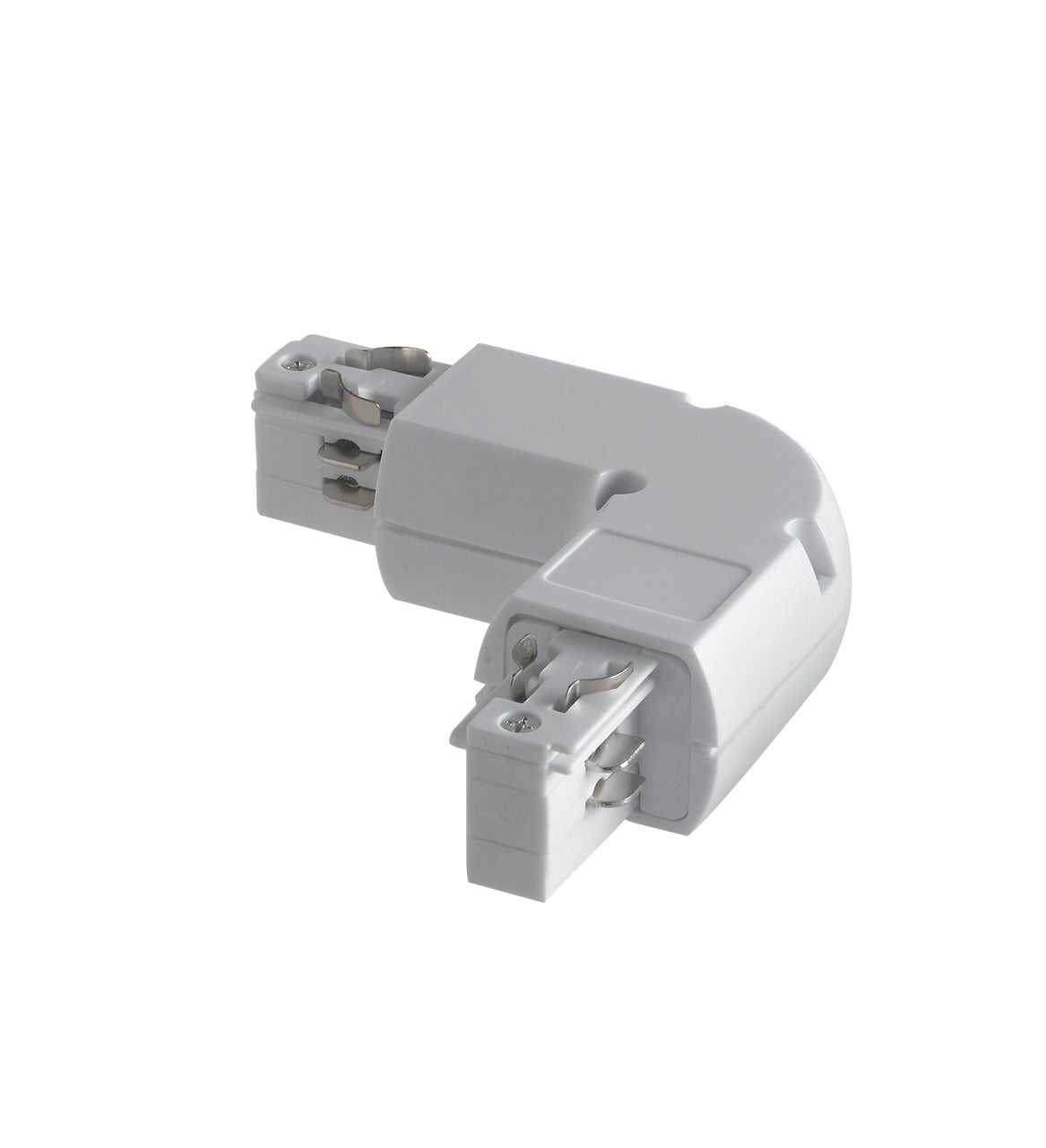 Connettore track sinistro a L per binari guida trifase bianco