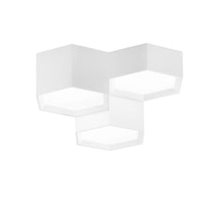 "Plafoniera LED VORTEX in gesso bianco verniciabile, 3 punti luce, CCT"