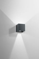 APPLIQUE BIEMISSIONE LED ALFA ANTRACITE 2X5W 1200LM CCT IP54 10X10X10CM