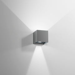 APPLIQUE BIEMISSIONE LED ALFA GRIGIA 2X5W 1200LM CCT IP54 10X10X10CM