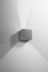 APPLIQUE BIEMISSIONE LED ALFA GRIGIO 2X10W 1800LM CCT IP54 12X12X12CM