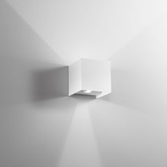 APPLIQUE BIEMISSIONE LED ALFA BIANCA 2X10W 1800LM CCT IP54 12X12X12CM