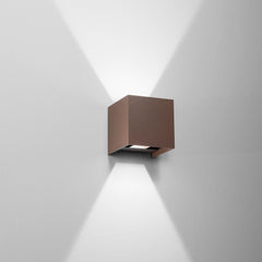 APPLIQUE BIEMISSIONE LED ALFA BRONZO 2X10W 1800LM CCT IP54 12X12X12CM