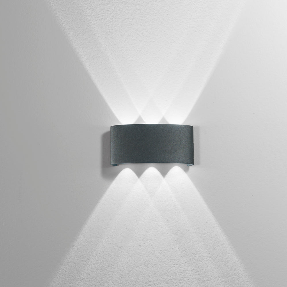 APPLIQUE BIEMISSIONE LED BEETLE ANTRACITE 6W 600LM CCT IP54 17X8X4CM
