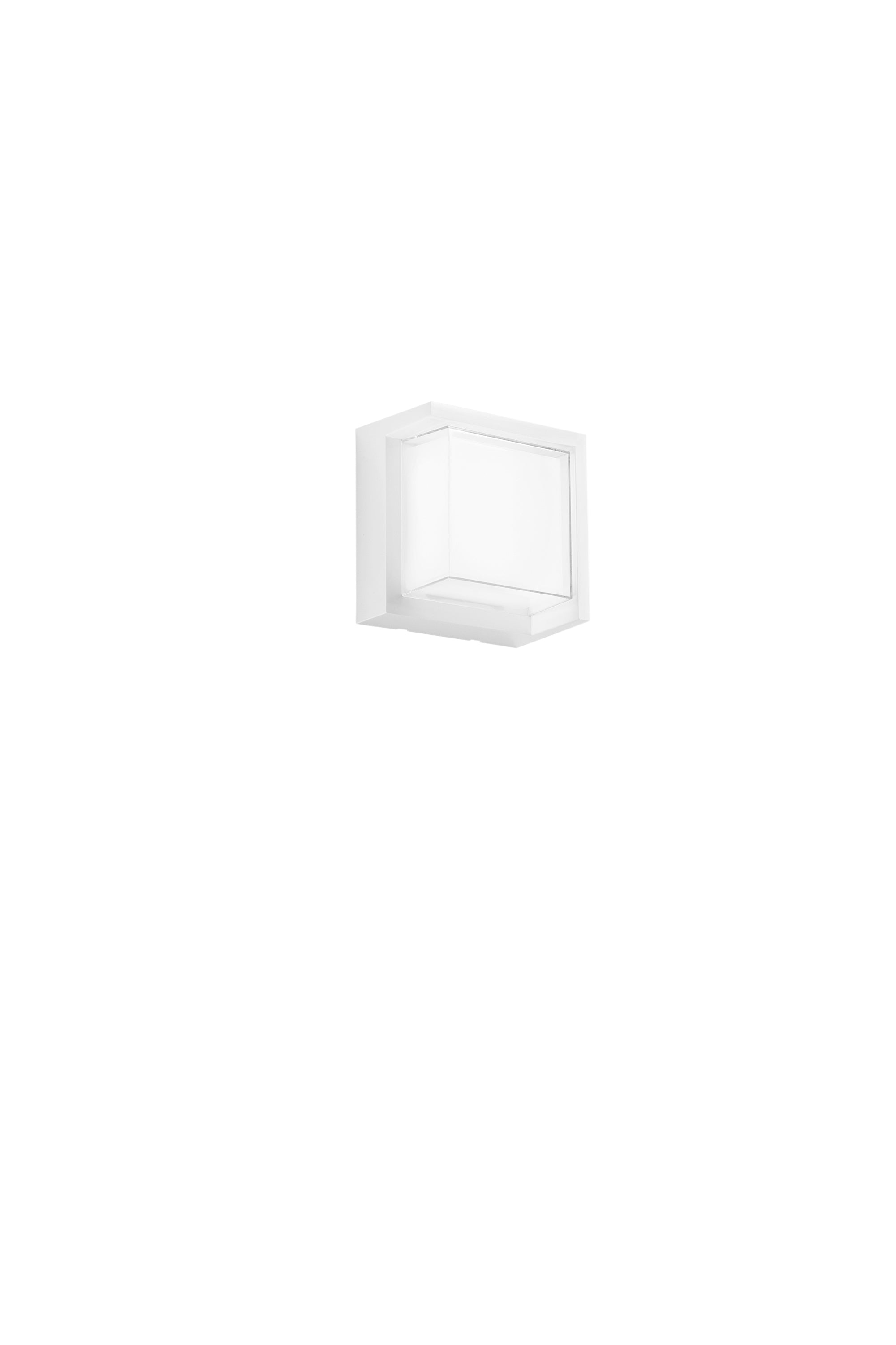 "Applique LED BLOCK in PC bianco quadrato con CCT IP65 16x16cm"