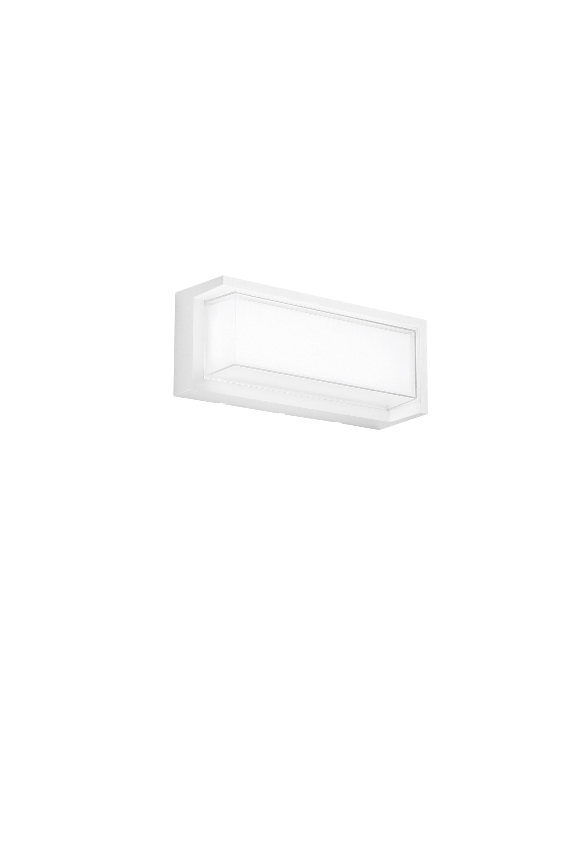 "Applique LED BLOCK in PC bianco rettangolare con CCT IP65 32cm"