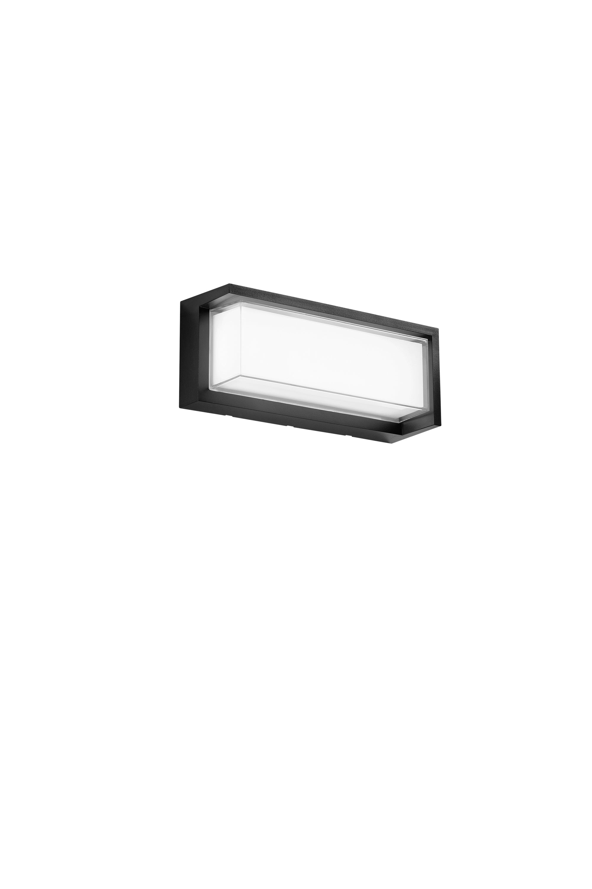 "Applique LED BLOCK in PC nero rettangolare con CCT IP65 32cm"