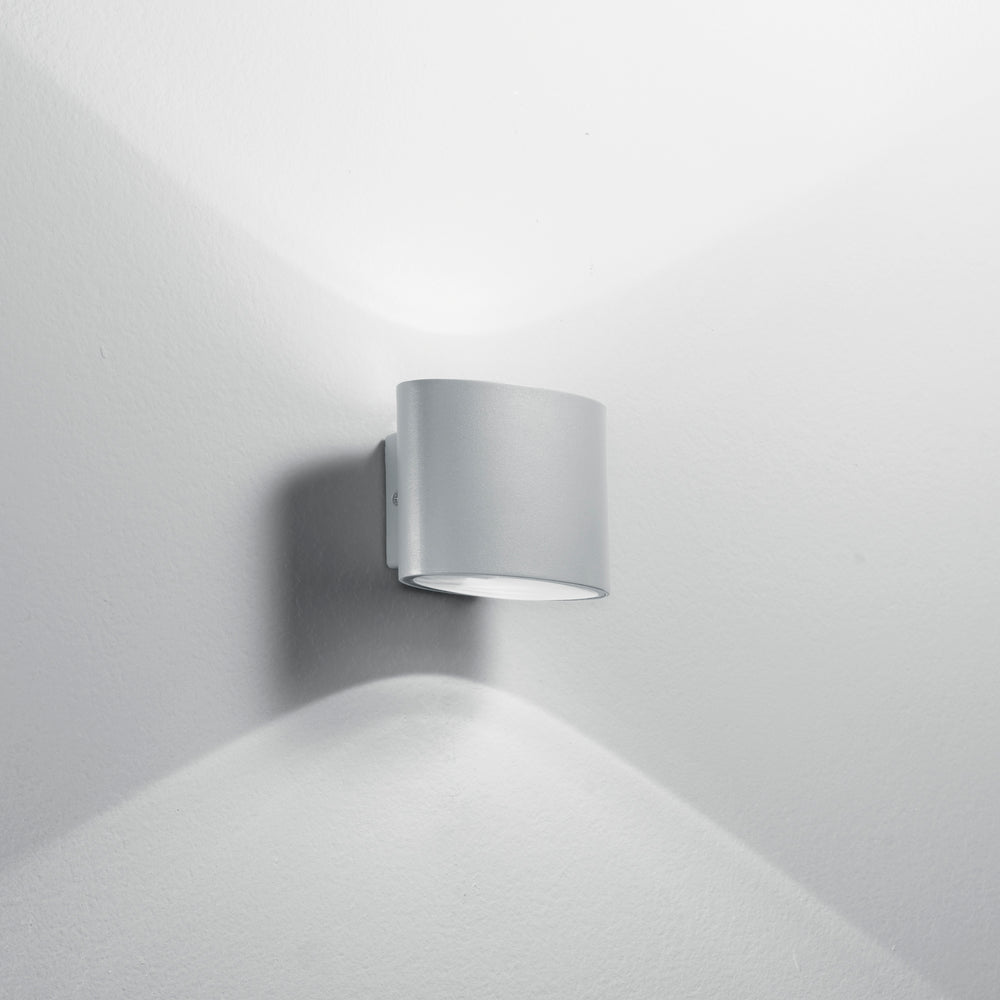APPLIQUE BIEMISSIONE LED BOXTER SILVER 2X4W 800LM 4000K IP44 12,9X8,5X10CM